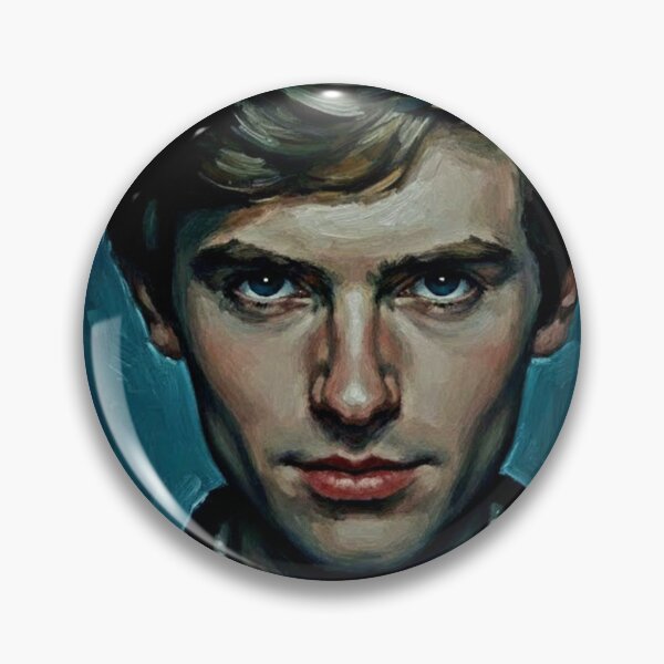 Item preview, Intense Young Man Pearl Necklace Art | Neon Motel Sign Psycho Drama Painting | Dark TV Series designed and sold by Art's Diner.