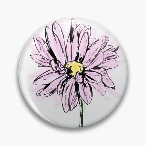 Item preview, Line Drawing Daisy in Purple Pink designed and sold by elisewied.