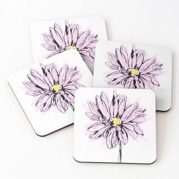 Item preview, Line Drawing Daisy in Purple Pink designed and sold by elisewied.