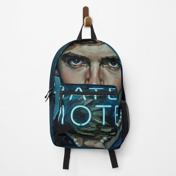 Item preview, Intense Young Man Pearl Necklace Art | Neon Motel Sign Psycho Drama Painting | Dark TV Series designed and sold by Art's Diner.