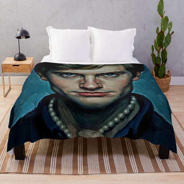 Item preview, Intense Young Man Pearl Necklace Art | Neon Motel Sign Psycho Drama Painting | Dark TV Series designed and sold by Art's Diner.