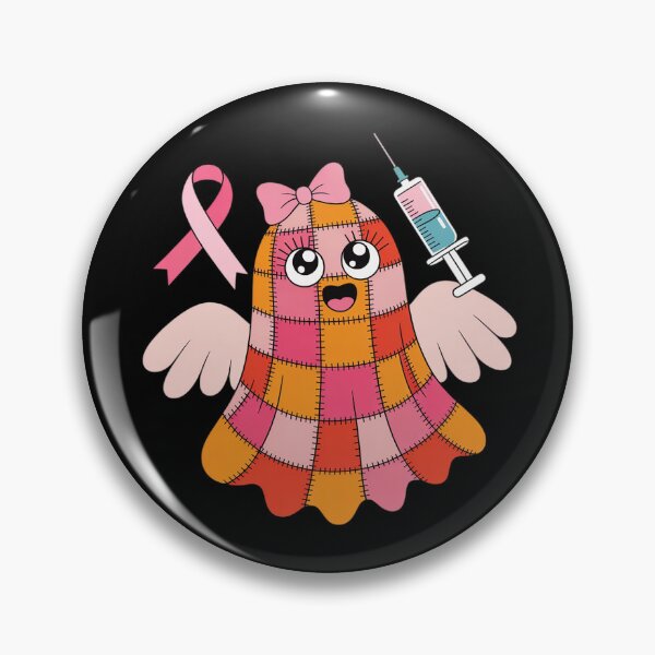 Item preview, Preppy Cute Pink Ribbon Ghost Nurse Halloween Breast Cancer designed and sold by skanderio.