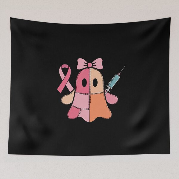 Item preview, PreppyCute Pink Ribbon Ghost Nurse Halloween Breast Cancer designed and sold by skanderio.