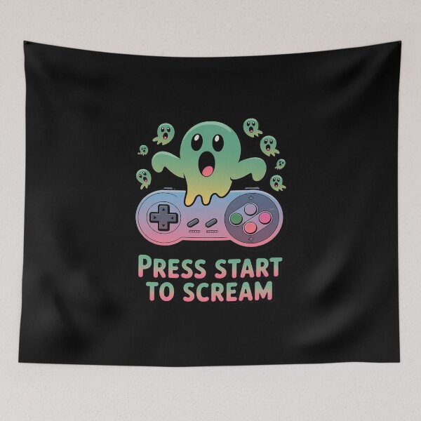 Item preview, Press Start to Scream Spooky Gaming Controller Halloween designed and sold by skanderio.