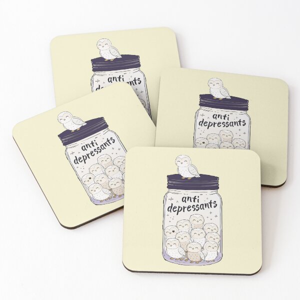 Item preview, Funny White Owl Anti Depressant Jar Animal Lover Zoo Boys Girls Kids designed and sold by rafaeltto.