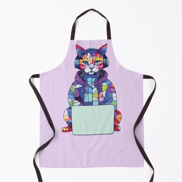Item preview, cat on computer mosaic designed and sold by designmari.