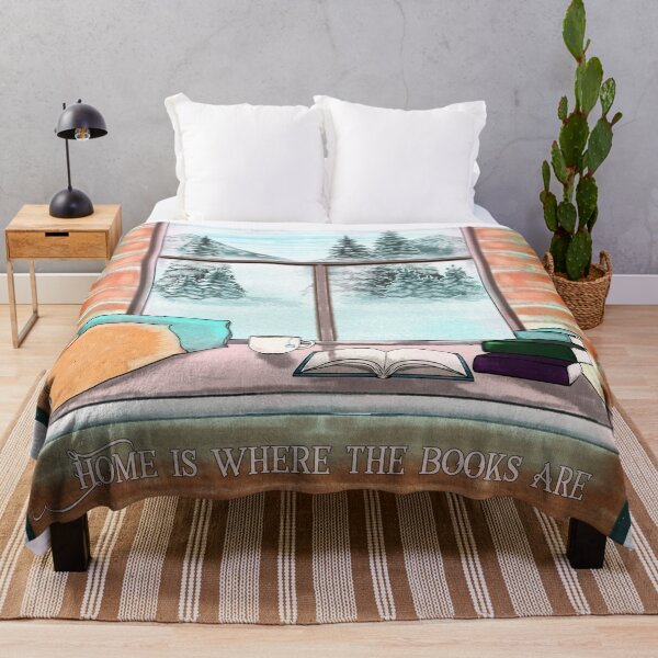 Item preview, Home Is Where the Books Are – Cozy Winter Illustration designed and sold by Kyradem.