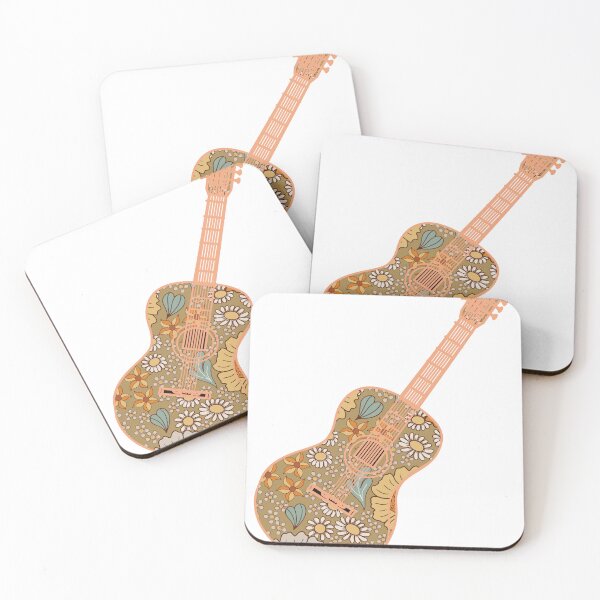 Item preview, Floral Guitar Illustration – Boho Music Art designed and sold by RanoStore.
