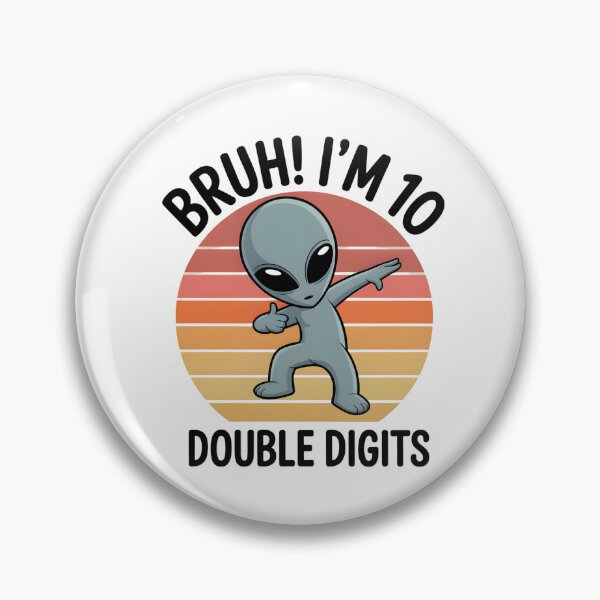 Item preview, Bruh I’m 10 Alien Dab T-Shirt – Funny Double Digits Birthday Design designed and sold by SoftyDesigns.