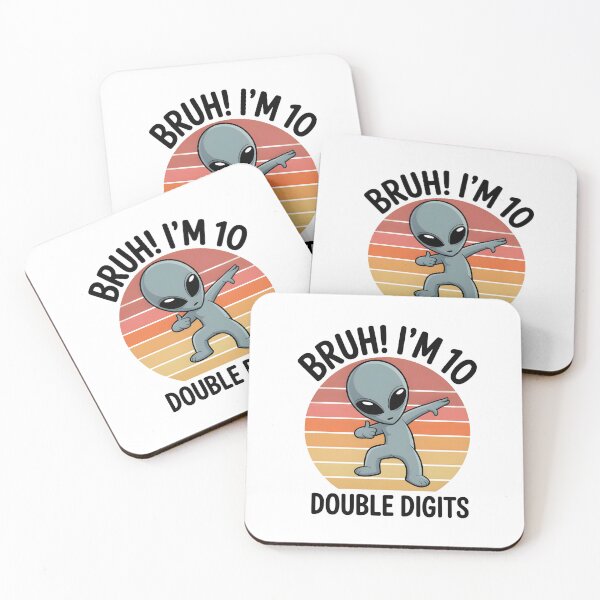 Item preview, Bruh I’m 10 Alien Dab T-Shirt – Funny Double Digits Birthday Design designed and sold by SoftyDesigns.