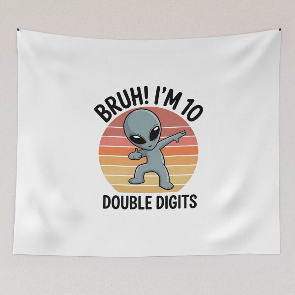 Item preview, Bruh I’m 10 Alien Dab T-Shirt – Funny Double Digits Birthday Design designed and sold by SoftyDesigns.