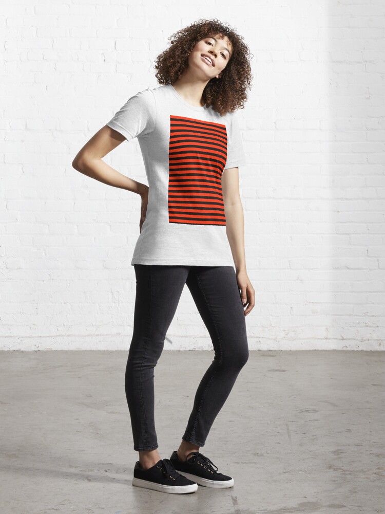 Black & Red Horizontal Stripes - Tights : : Clothing