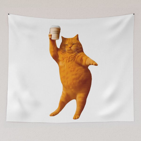Item preview, Cat vibing with coffee designed and sold by Lovedesigning25.