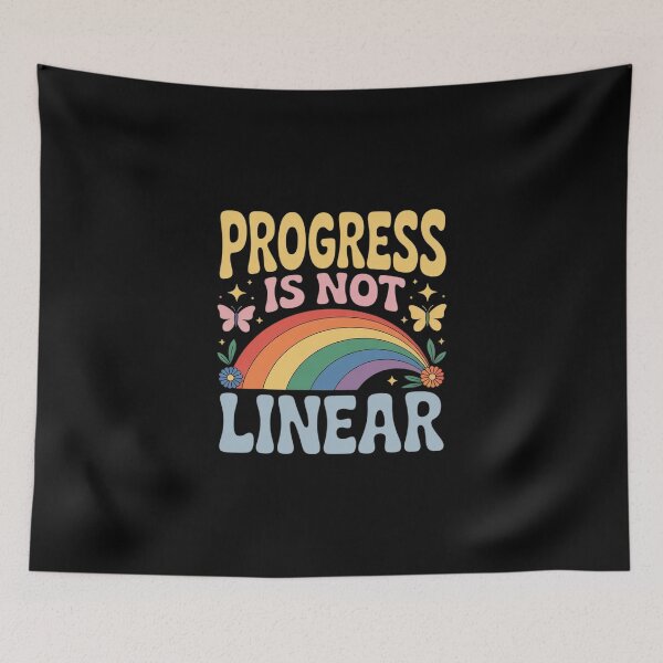 Item preview, Progress is NOT Linear - Kindergarten Rainbow Pattern designed and sold by imsamaharem.