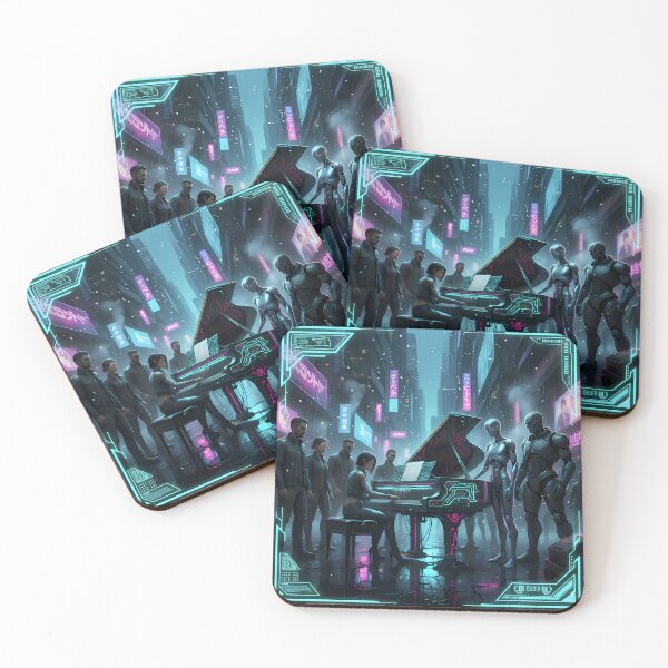 Item preview, Bridging Worlds: Humans and Androids designed and sold by Grigorii Palamarchuk Pianist.