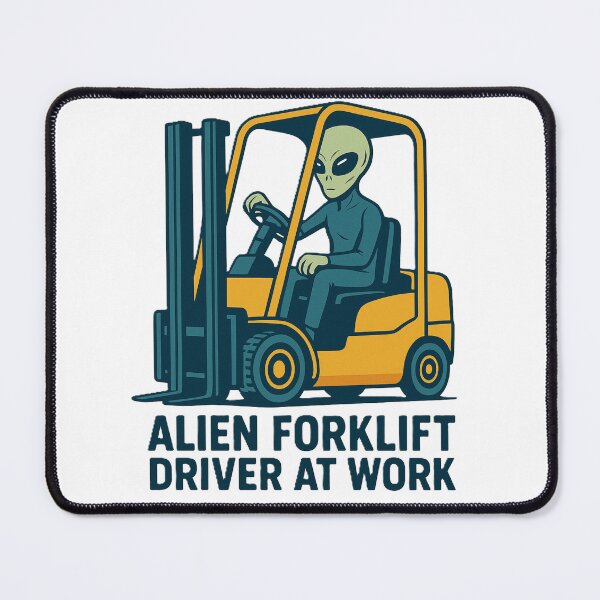 Item preview, Alien Forklift Driver at Work designed and sold by RetroNibylander.