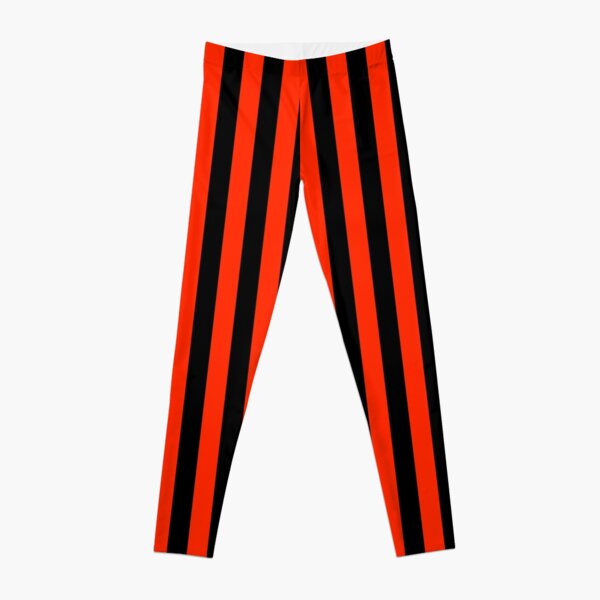 Bright Red and Black Horizontal Stripes Leggings for Sale by ColorPatterns