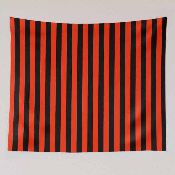 Item preview, Bright Red and Black Vertical Stripes designed and sold by ColorPatterns.
