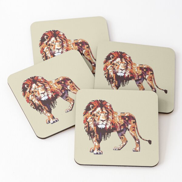 Item preview, lion art mosaic designed and sold by designmari.
