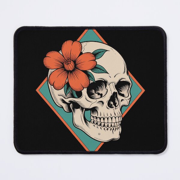 Item preview, Psychedelic Skull with Blooming Flowers designed and sold by countntenov.