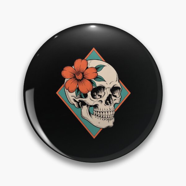Item preview, Psychedelic Skull with Blooming Flowers designed and sold by countntenov.