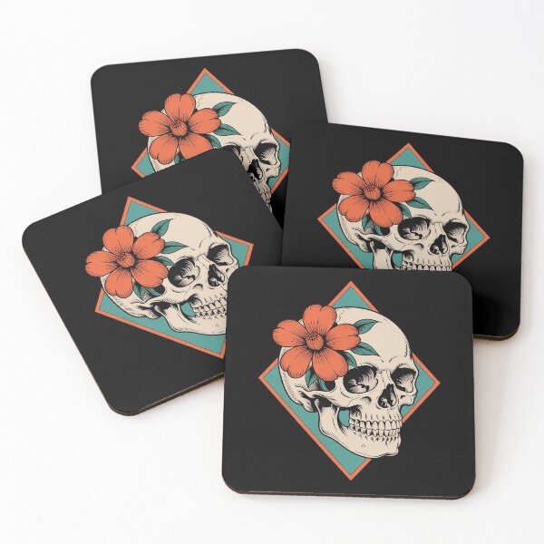 Item preview, Psychedelic Skull with Blooming Flowers designed and sold by countntenov.