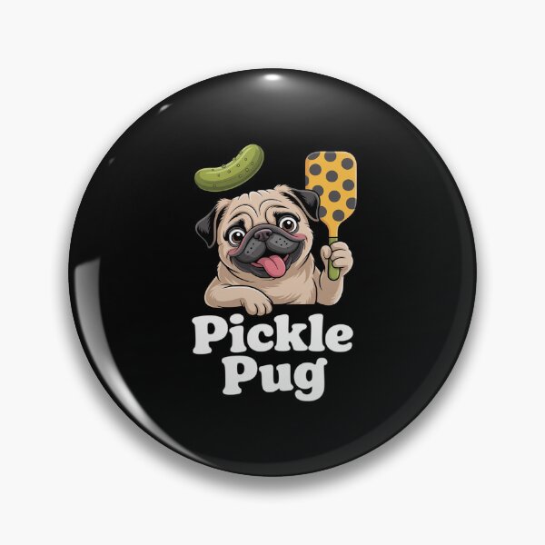 Item preview, Pug Dad Pug Canine Playing Pickleball Doggo Pickle Pug Small, Grey designed and sold by countntenov.