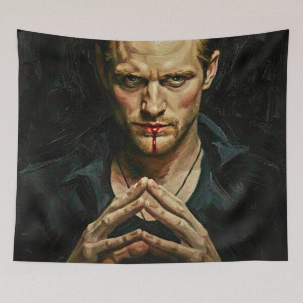 Item preview, Intense Blonde Vampire Art | Praying Hands Dark TV Series Painting | Brooding Vampire designed and sold by Art's Diner.