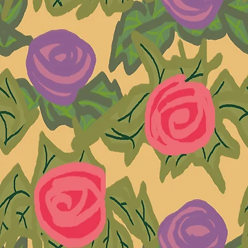 Artwork thumbnail, Retro Grandma Roses by RepeatCandy