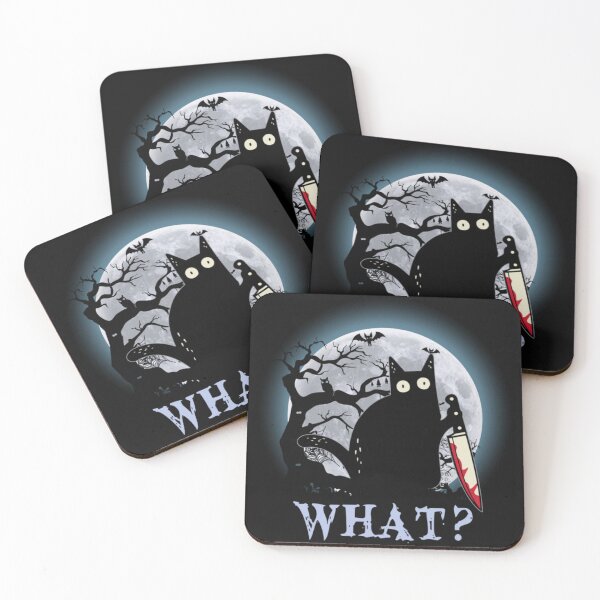 Item preview, Cat What? Murderous Black Cat With Knife Funny Halloween  designed and sold by Inglisue.
