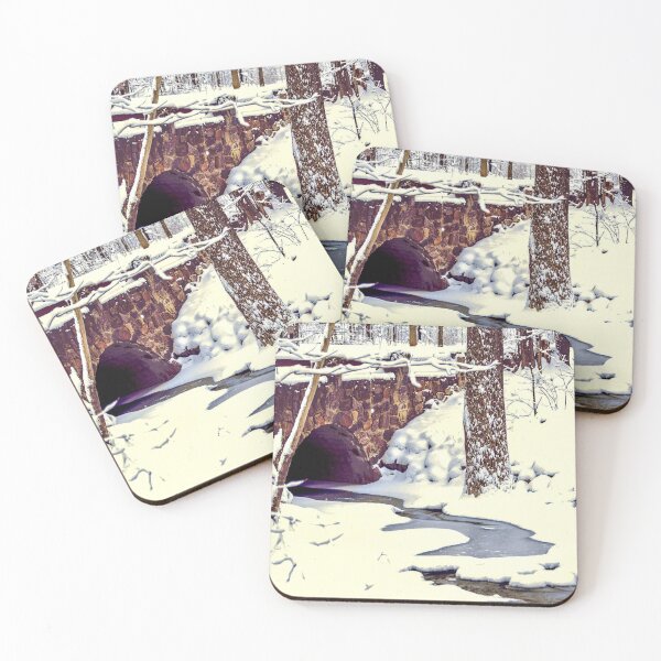 Item preview, Old Stone Bridge in Snow – Devils Lake Winter Photography designed and sold by aadventures.