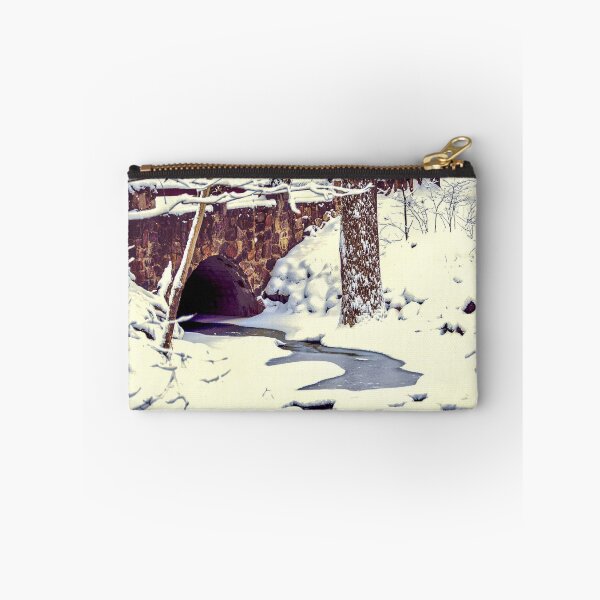 Item preview, Old Stone Bridge in Snow – Devils Lake Winter Photography designed and sold by aadventures.