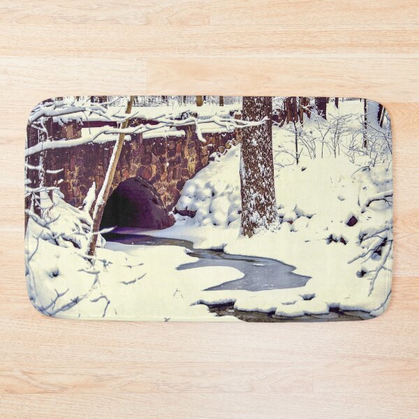 Item preview, Old Stone Bridge in Snow – Devils Lake Winter Photography designed and sold by aadventures.