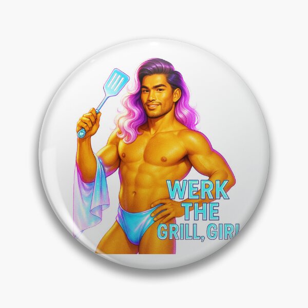 Item preview,  Werk the Grill, Girl ♨–♨ BAR-B-Q COLLECTION – Neon Heat Edition designed and sold by WheelieGdArt.