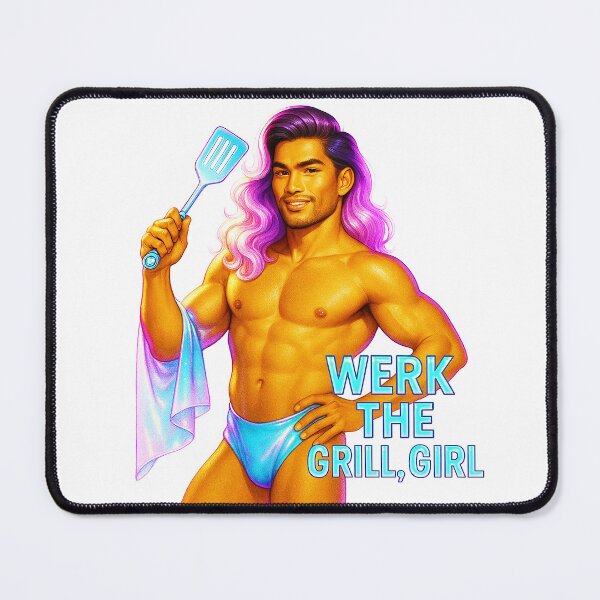 Item preview,  Werk the Grill, Girl ♨–♨ BAR-B-Q COLLECTION – Neon Heat Edition designed and sold by WheelieGdArt.