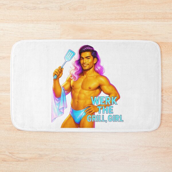 Item preview,  Werk the Grill, Girl ♨–♨ BAR-B-Q COLLECTION – Neon Heat Edition designed and sold by WheelieGdArt.