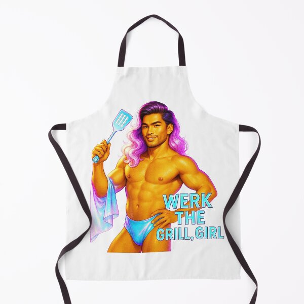 Item preview, Werk the Grill, Girl ♨–♨ BAR-B-Q COLLECTION – Neon Heat Edition designed and sold by WheelieGdArt.