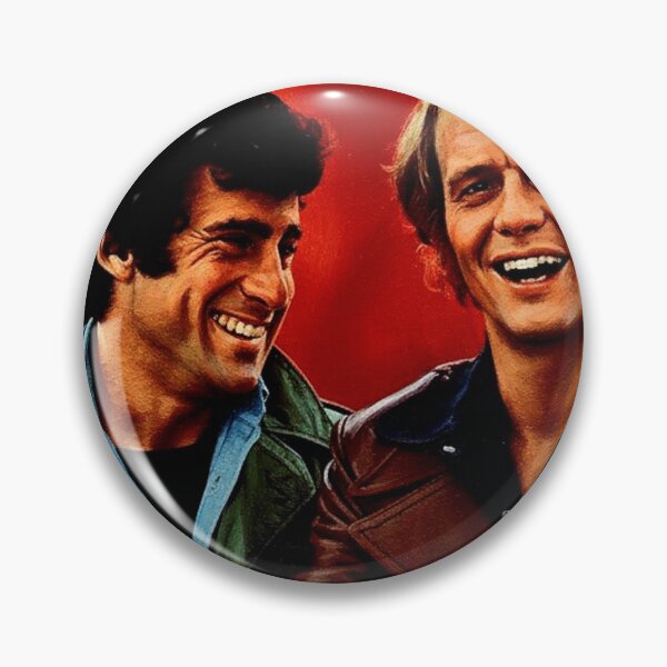 Item preview, 70s Detective Duo Classic Car Art | Red Background Leather Jacket Painting | Retro Action TV Show designed and sold by Art's Diner.