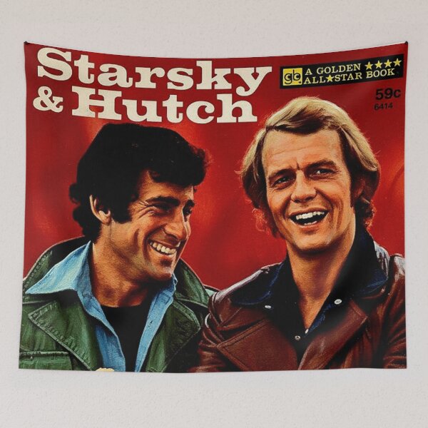 Item preview, 70s Detective Duo Classic Car Art | Red Background Leather Jacket Painting | Retro Action TV Show designed and sold by Art's Diner.