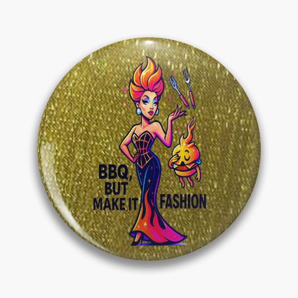 Item preview, BBQ, But Make It Fashion ♨–♨ BAR-B-Q COLLECTION – Haute Grill Couture - Gold Lamé  designed and sold by WheelieGdArt.