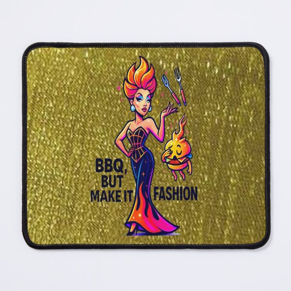 Item preview, BBQ, But Make It Fashion ♨–♨ BAR-B-Q COLLECTION – Haute Grill Couture - Gold Lamé  designed and sold by WheelieGdArt.