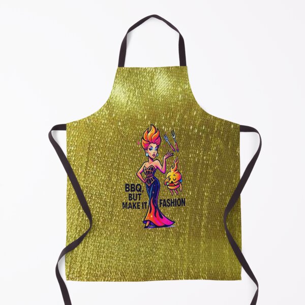 Item preview, BBQ, But Make It Fashion ♨–♨ BAR-B-Q COLLECTION – Haute Grill Couture - Gold Lamé  designed and sold by WheelieGdArt.