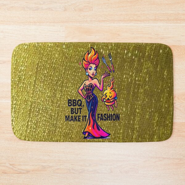 Item preview, BBQ, But Make It Fashion ♨–♨ BAR-B-Q COLLECTION – Haute Grill Couture - Gold Lamé  designed and sold by WheelieGdArt.