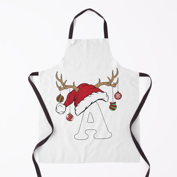 Item preview, Christmas Monogram Letter A with Santa Hat and Antlers designed and sold by NovaDoodle Art Studio.