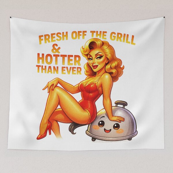 Item preview, Fresh Off the Grill & Hotter Than Ever ♨–♨ BAR-B-Q COLLECTION – Sizzlin’ Pin-Up Edition designed and sold by WheelieGdArt.