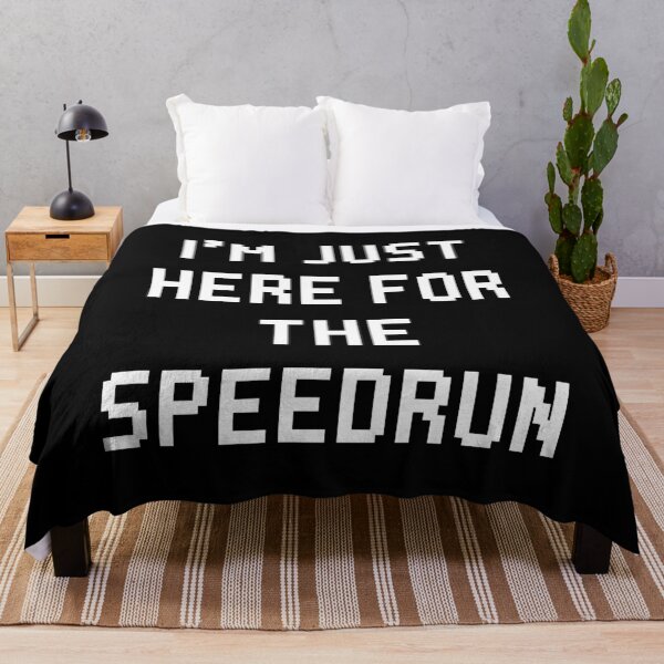 Item preview, I'm Just Here for the Speedrun – Retro Gamer Quote Design designed and sold by PHRASEandSTYLE.