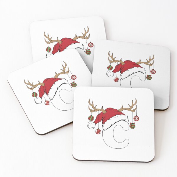 Item preview, Cute Christmas Letter C with Holiday Ornaments designed and sold by NovaDoodle Art Studio.