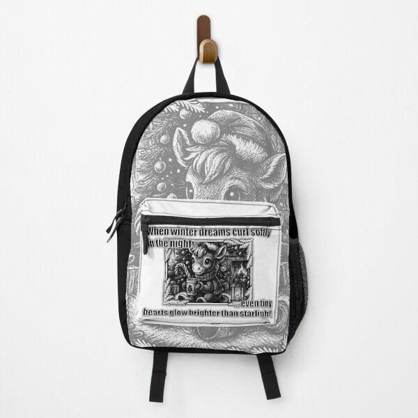 Item preview, Cute Little Winter Horse — Black & White Christmas Engraving Art designed and sold by ArhiStrategOne.