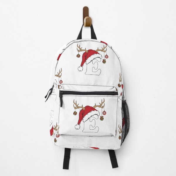 Item preview, Christmas Monogram Letter E with Santa Hat and Antlers designed and sold by NovaDoodle Art Studio.