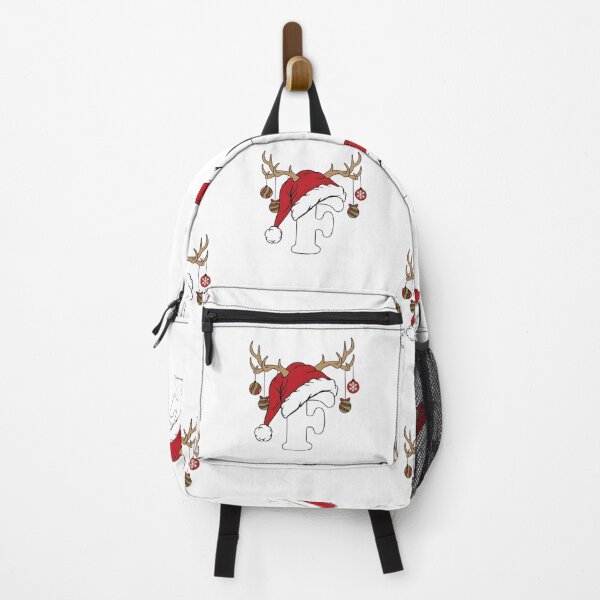 Item preview, Festive Christmas Monogram Letter F with Reindeer Antlers designed and sold by NovaDoodle Art Studio.